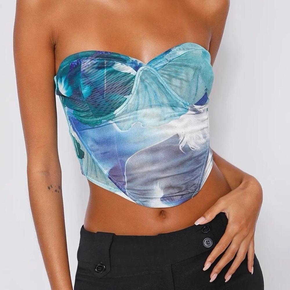 Tiger Mist Matching Top & Skirt Set (Blue Floral)